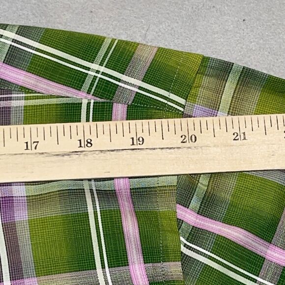 Kuhlman‎ Shirt Men's Medium 40 Medium Plaid Long Sleeve Button Front Green - Picture 8 of 12
